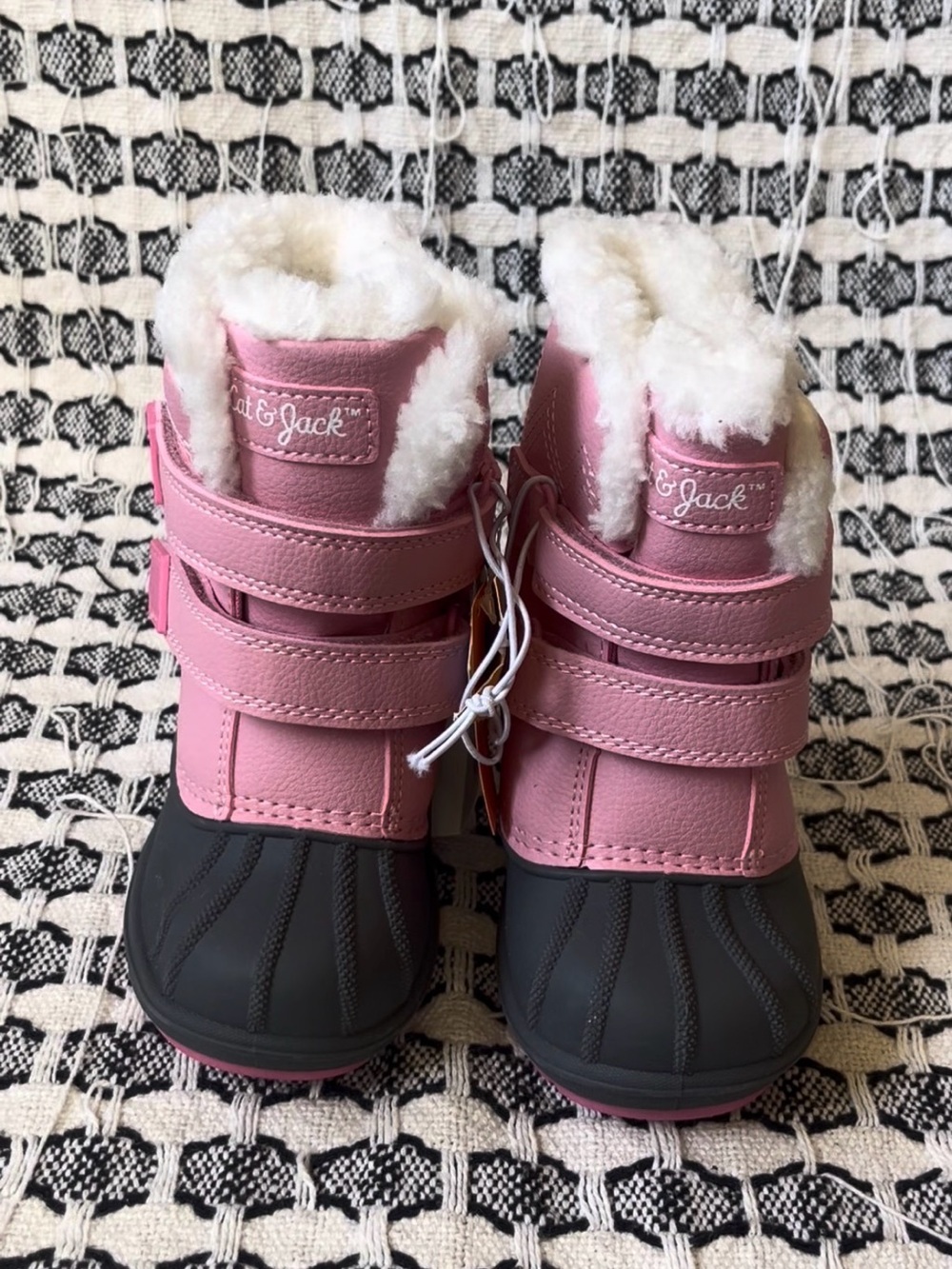 Cat & Jack Pink and Black Fleece-Lined toddler Snow Boots